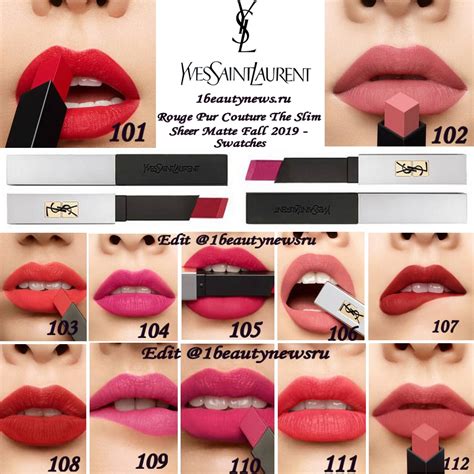 ysl the slim sheer matte 102|Yves Saint Laurent Rouge Pur Couture The Slim .